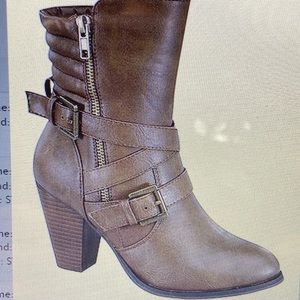 Brown quilted camila boots